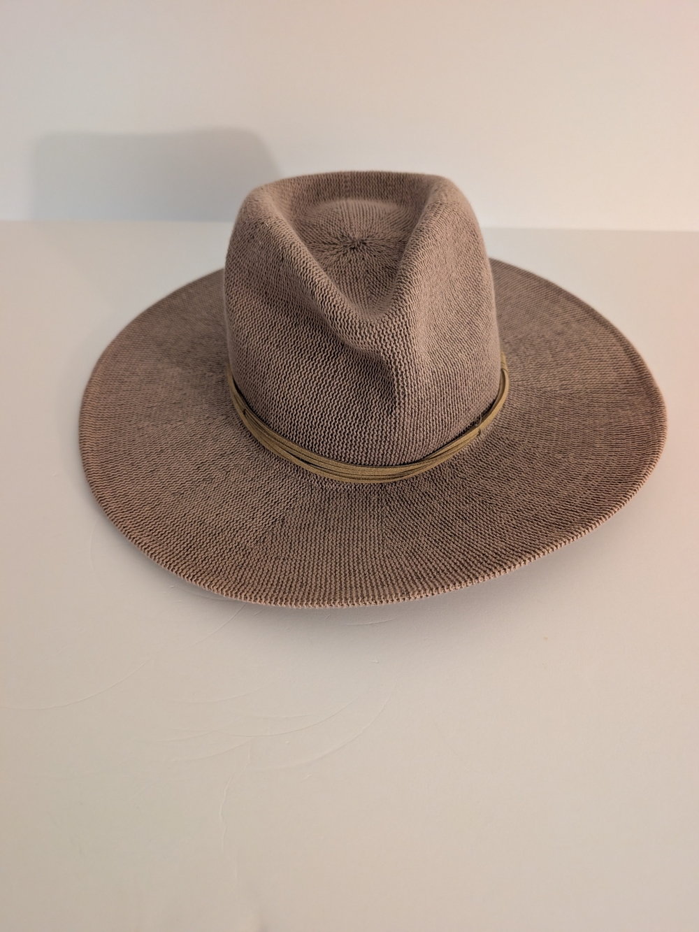 🌾 Wyeth Woven Knit Fedora Sun Hat - Taupe / Brown Beach Resortwear Cap OS